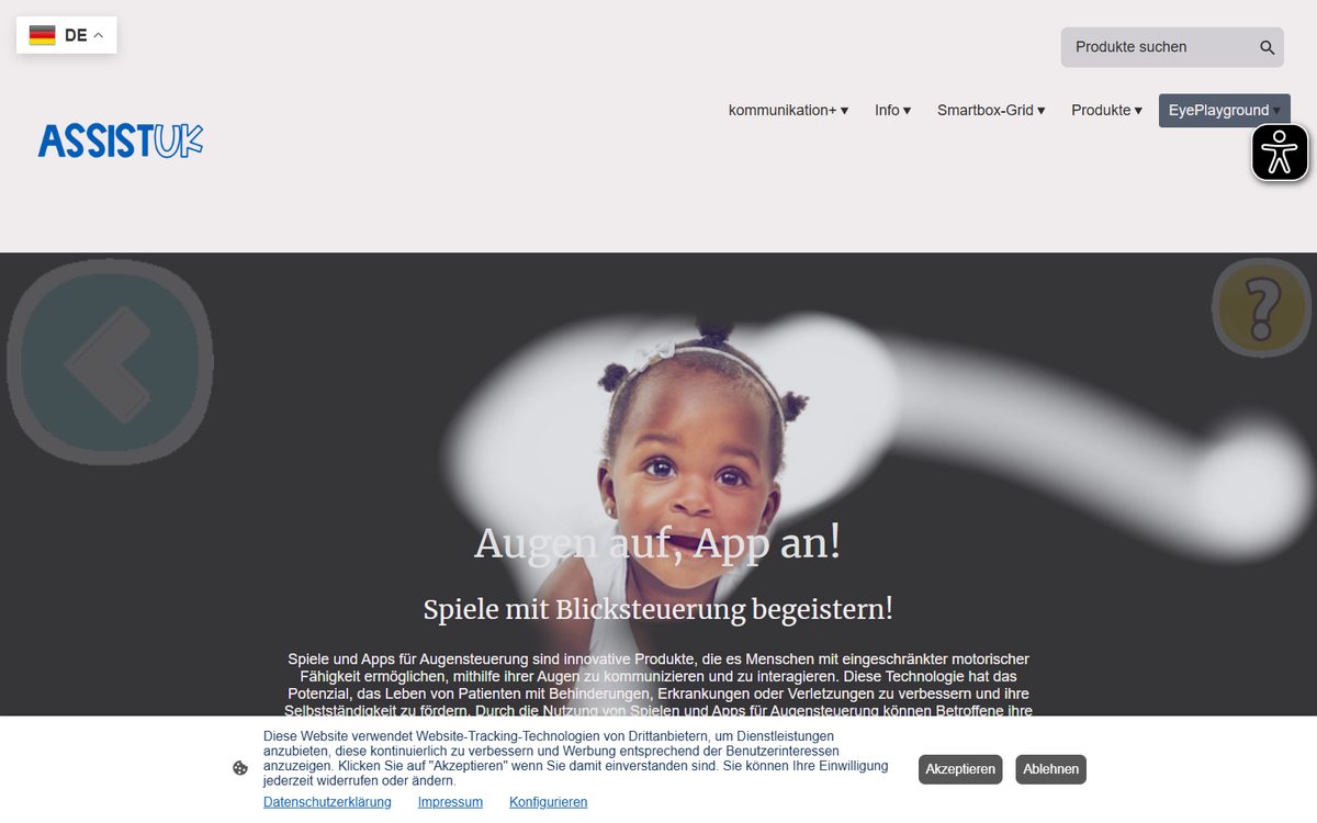 Bildschirmfoto von EyePlayground