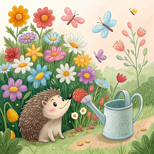 Igel im Blumengarten