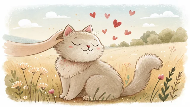 Eine Katze wird gestreichelt