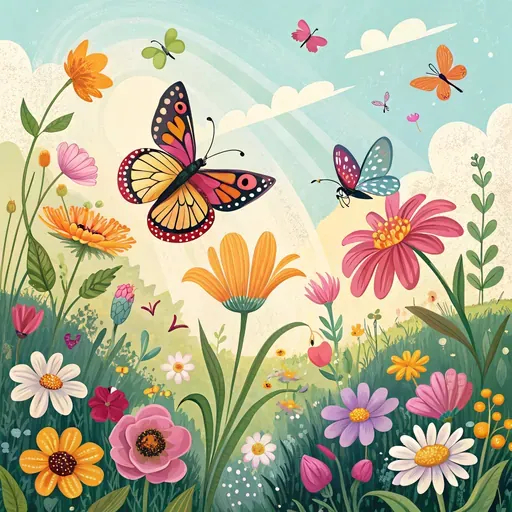 Schmetterlinge auf einer Blumenwiese