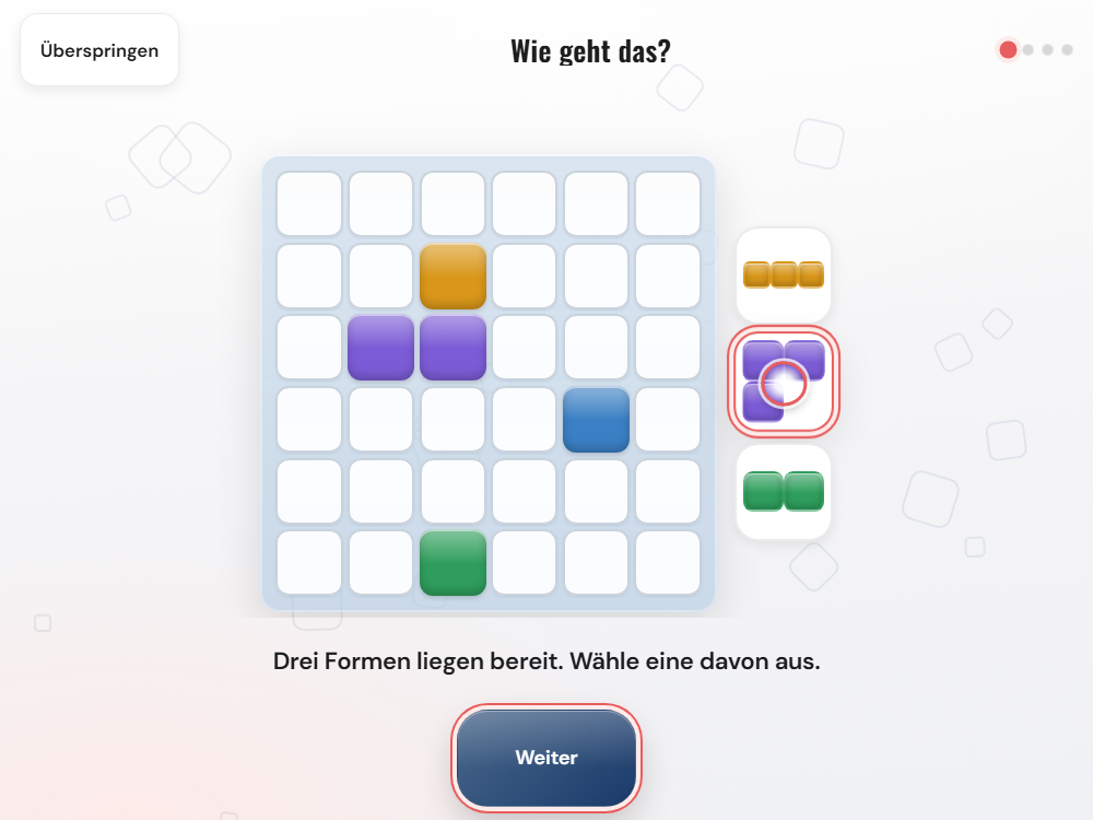 Raster und Formenvorrat des Legespiels