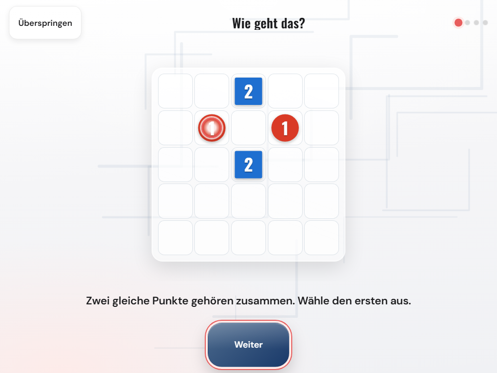 Spielbrett von Verbinden mit farbigen Wegen
